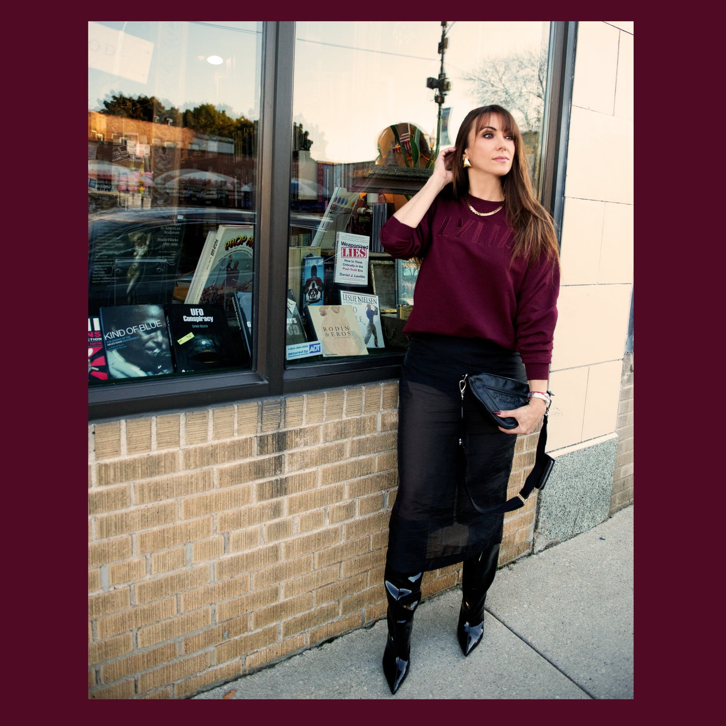 LYLIA X Chicago Burgundy Crewneck