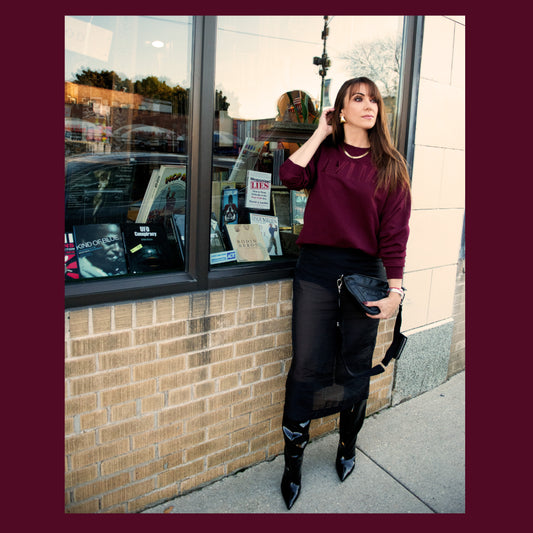 LYLIA X Chicago Burgundy Crewneck