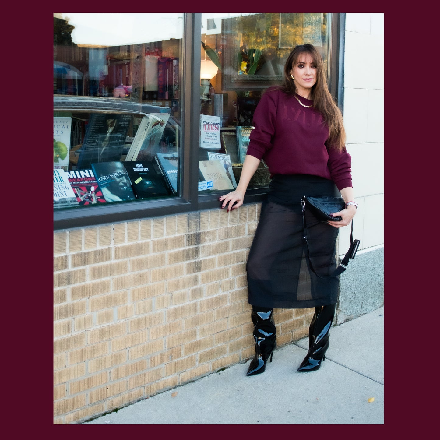 LYLIA X Chicago Burgundy Crewneck